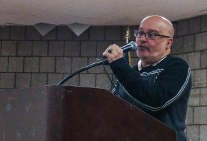 Local 1549 President and DC 37 President Eddie Rodriguez speaks at the local's political action conference held at union headquarters, on Feb. 4. Photo: Bret Koch