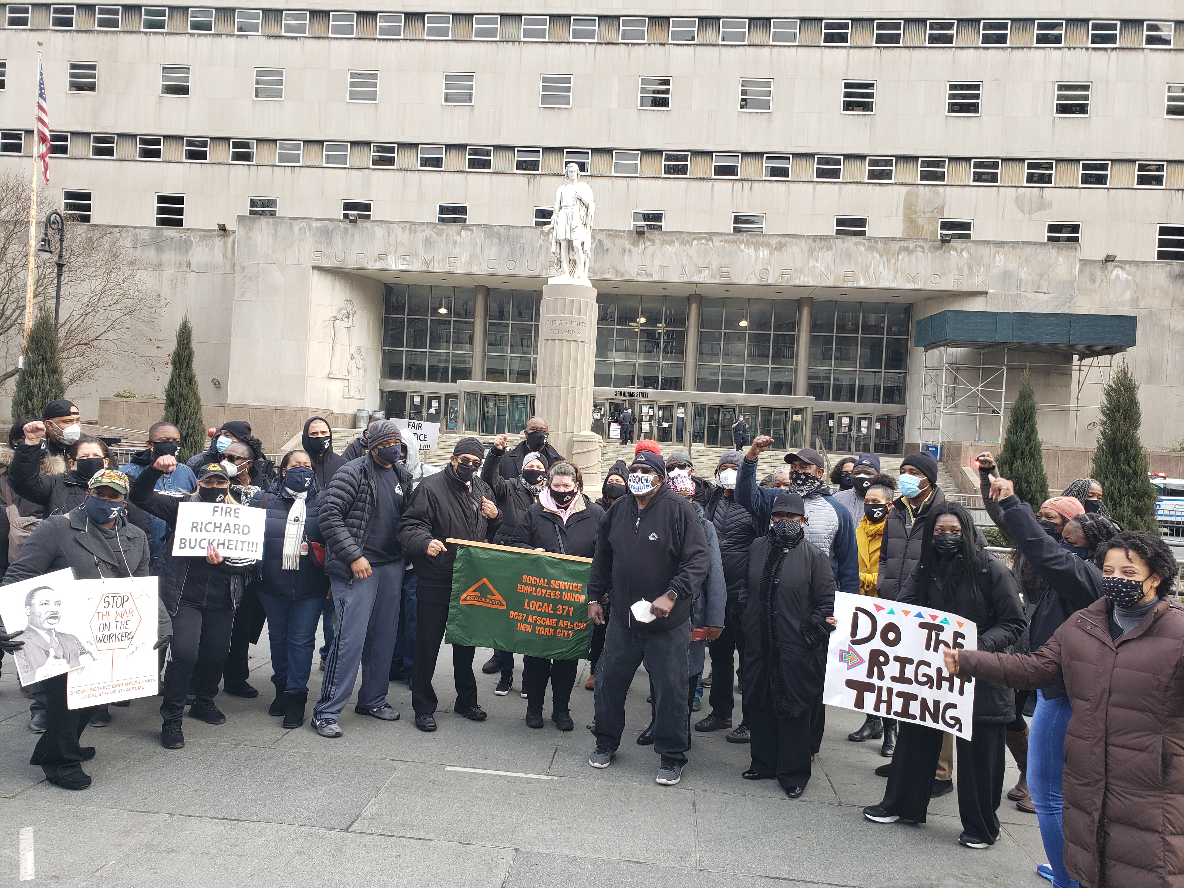Brooklyn Surrogate Court Workers Protest Unjust Commissioner