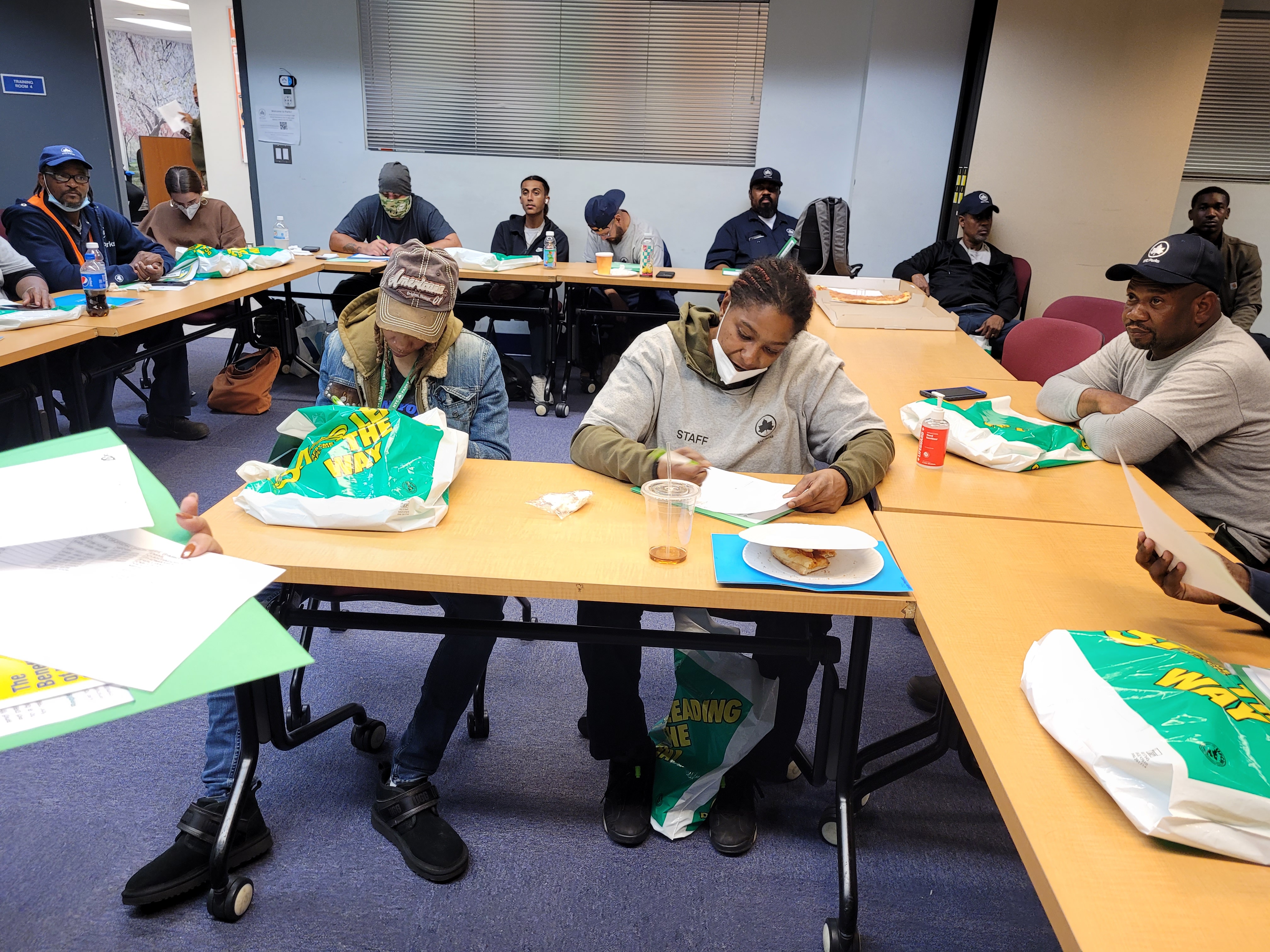 Parks employees gather for union orientation. 