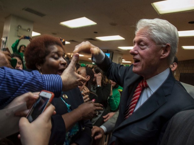 Former President Bill Clinton arrived at DC 37 headquarters on March 31 in support of Hillary Clinton's campaign for president.