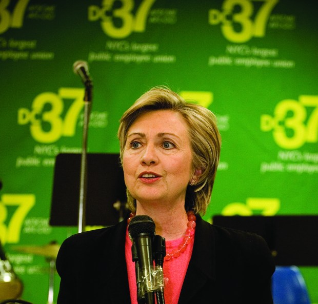  Hillary Clinton at a DC 37 event. Photo by Clarence Elie-Rivera