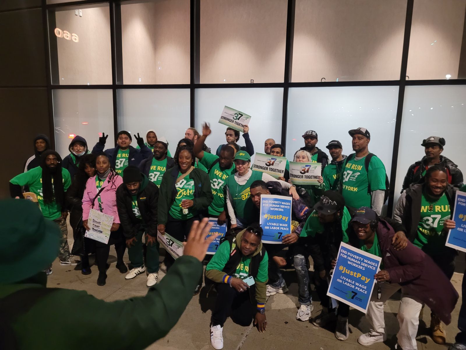 Workers at Breaking Ground were joined by union activists and supporters protesting management’s slow-walking contract negotiations on Oct. 19, 2023.