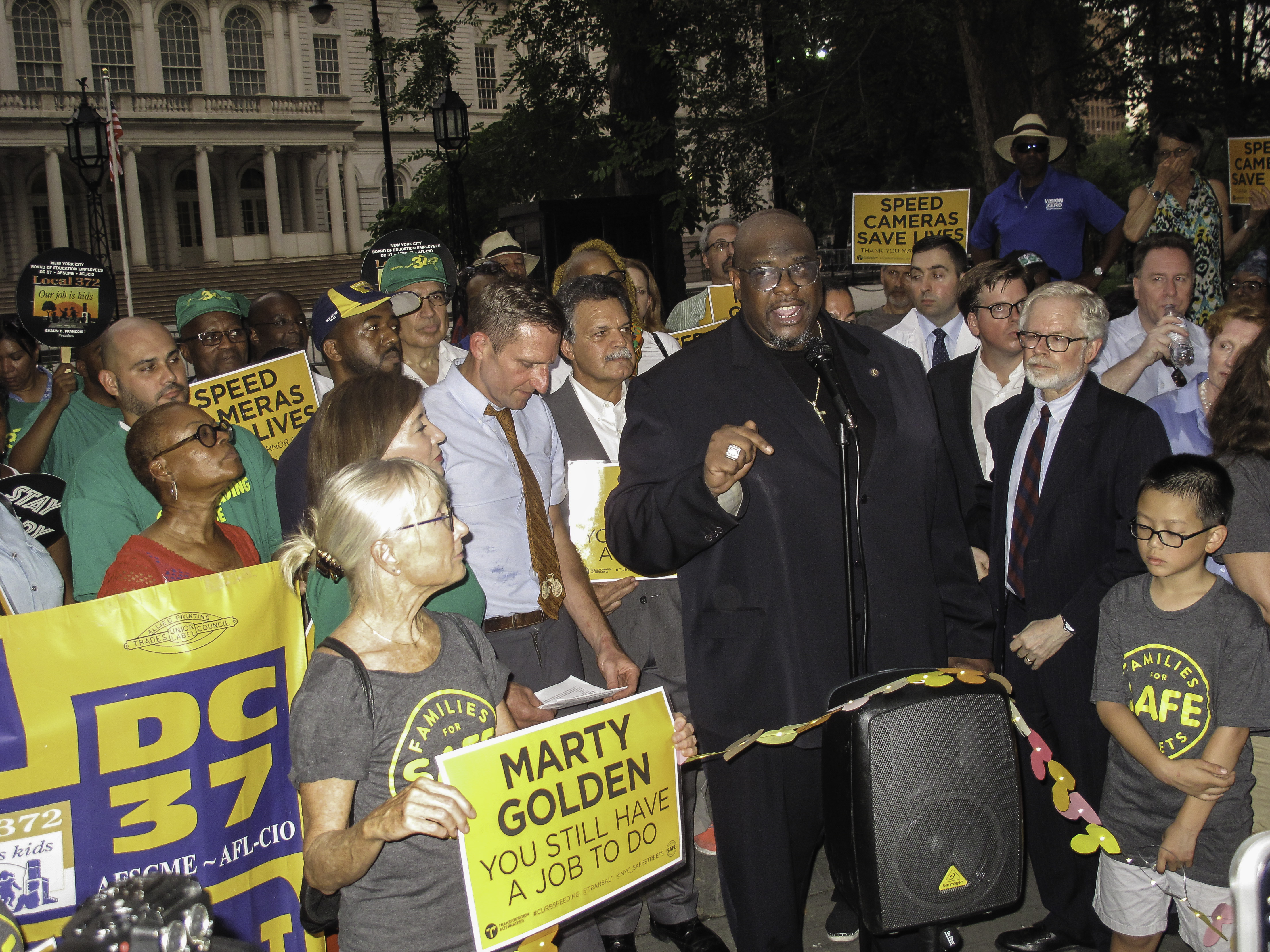 Union Celebrates Victory for Public Safety at City Hall Rally