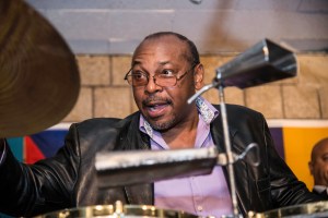 Drummer Jimmy Delgado and Frankie Vazquez band provided the swinging Latin rhythms at the closing celebration on Sept. 30 for National Hispanic Heritage Month. Photo: Clarence Elie-Rivera