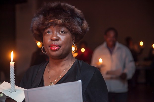 DC 37's traditional candle-lighting ceremony. Photo: Clarence Elie-Rivera